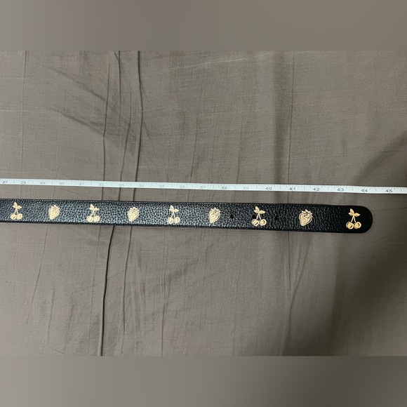 New Gucci Belt GG marmont Belt Black leather belt Cherry Strawberry size 100 - Picture 9 of 10